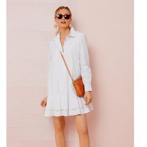 NWT Tuckernuck Callahan Cotton Malibu Mornings Lace Inset Shirt Dress: Sz XXL
